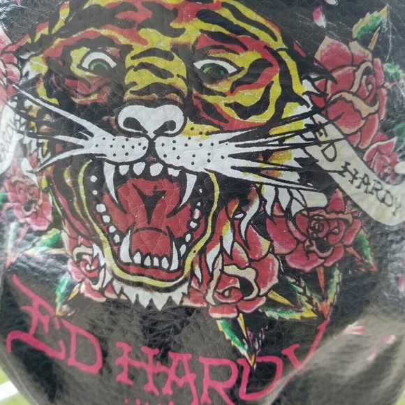 Ed Hardy Purse Tiger Chain Detail New Without Tags - Picture 7 of 8